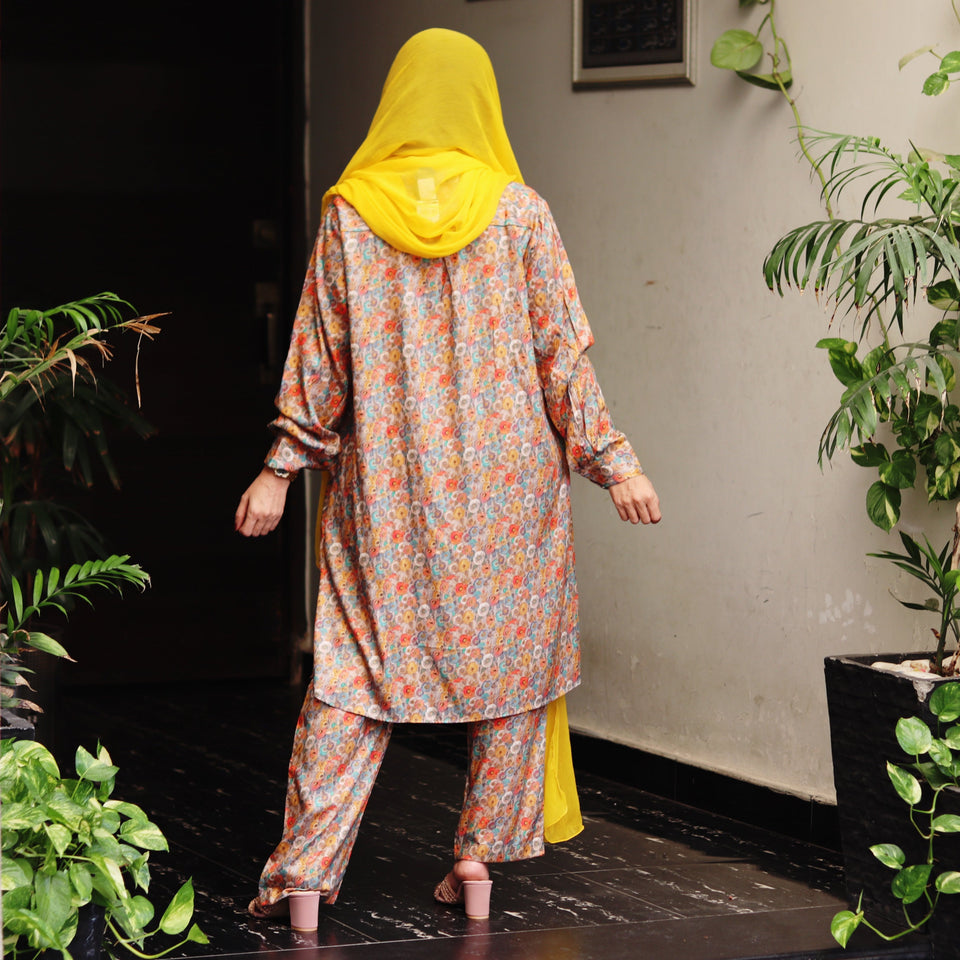 2 Pcs Multi Floral Dhanak