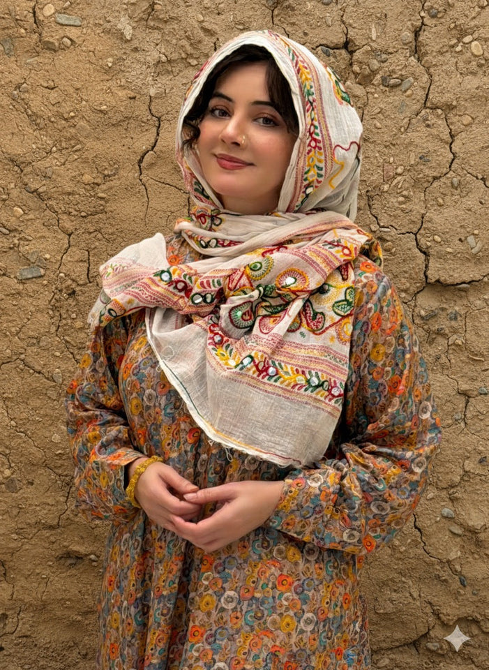 2 Pcs Multi Floral Dhanak