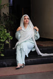 Grey raw silk suit 2Pcs (without dupatta)