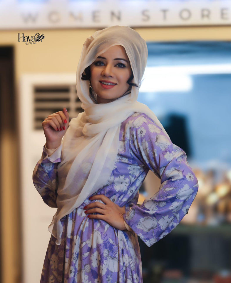 2 Pc Purple Floral Belt Suit