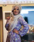 2 Pc Purple Floral Belt Suit