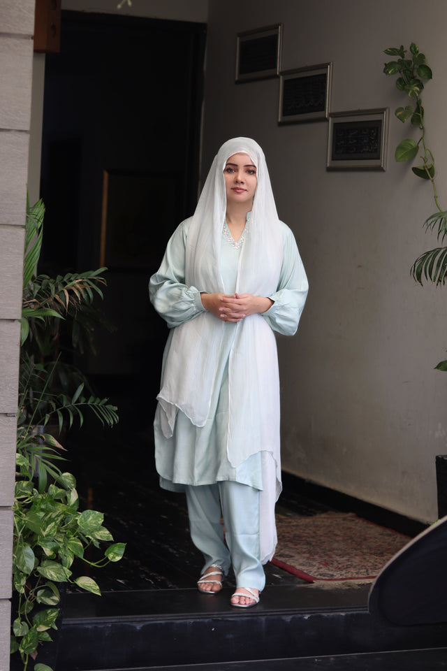 Grey raw silk suit 2Pcs (without dupatta)