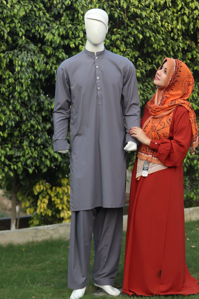 Stylish Grey Shalwar Kameez